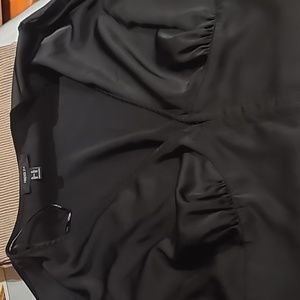 Deep V neck top with hook and eye closure